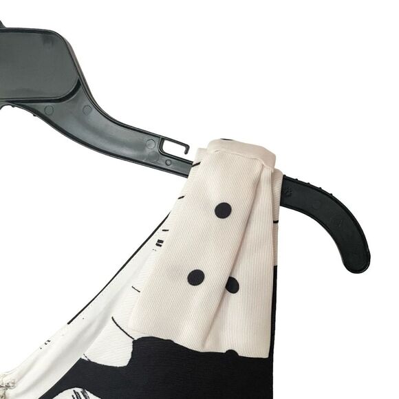 TALBOTS Black and White Floral Shift Sleeveless Shift Dress w/Bow Womens Size 10 - Picture 6 of 14